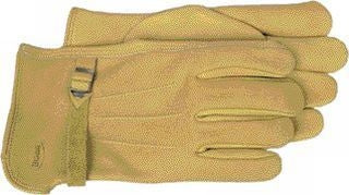 Grain Leather Work Gloves with Wrist Buckle 6 Pair LG
