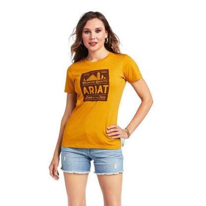 Ariat Ladies Farmland T-Shirt Large Buckhorn Heath