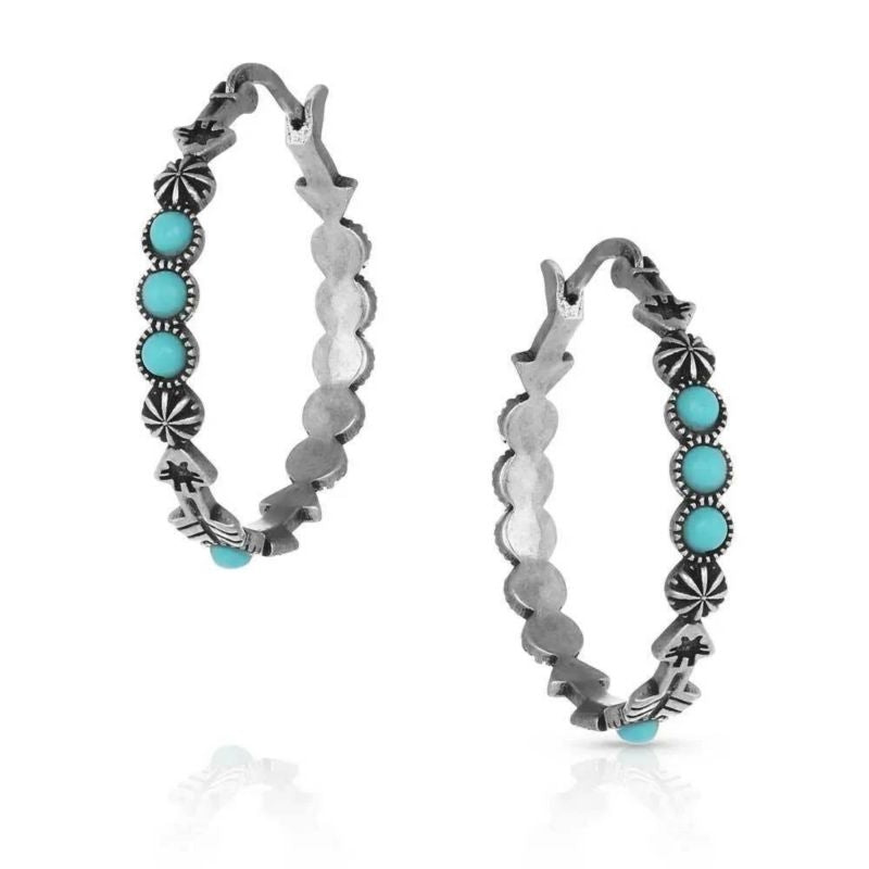 Montana Silversmiths Round N Round Turquoise Hoop