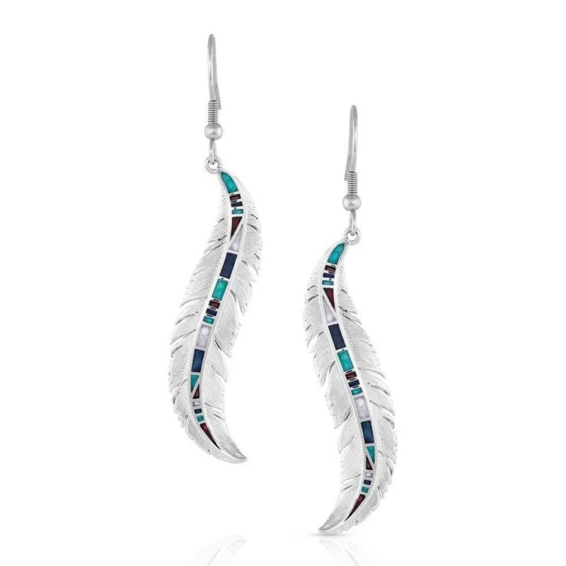 Montana Silversmiths Breaking Trail Feather Earrin