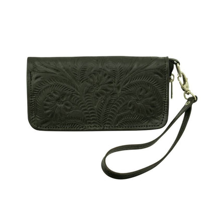 American West Ladies Zip-Around Wallet with Wrist Strap