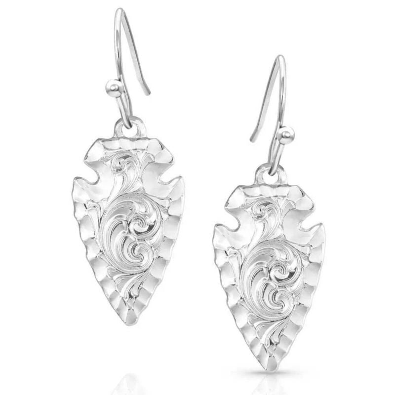 Montana Silversmiths Chiseled Arrowhead Earrings