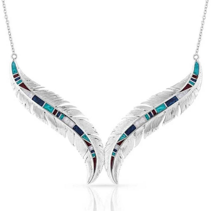 Montana Silversmiths Breaking Trail Feather Neckla
