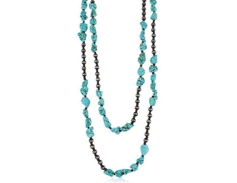 Montana Silversmiths Stacked Turquoise Leather Nec