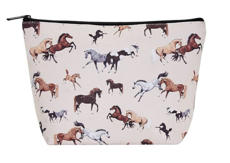 AWST Int'l "Lila" Horses All Over Cosmetic Pouch