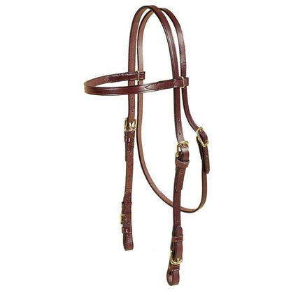 Brow Band Headstall Bit Ends 5/8in Bk/Gry