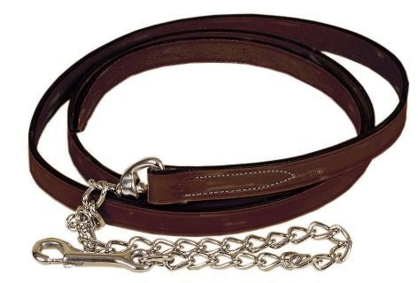 Leather 1 Single Ply Lead /Nickle Plated ChainBrn
