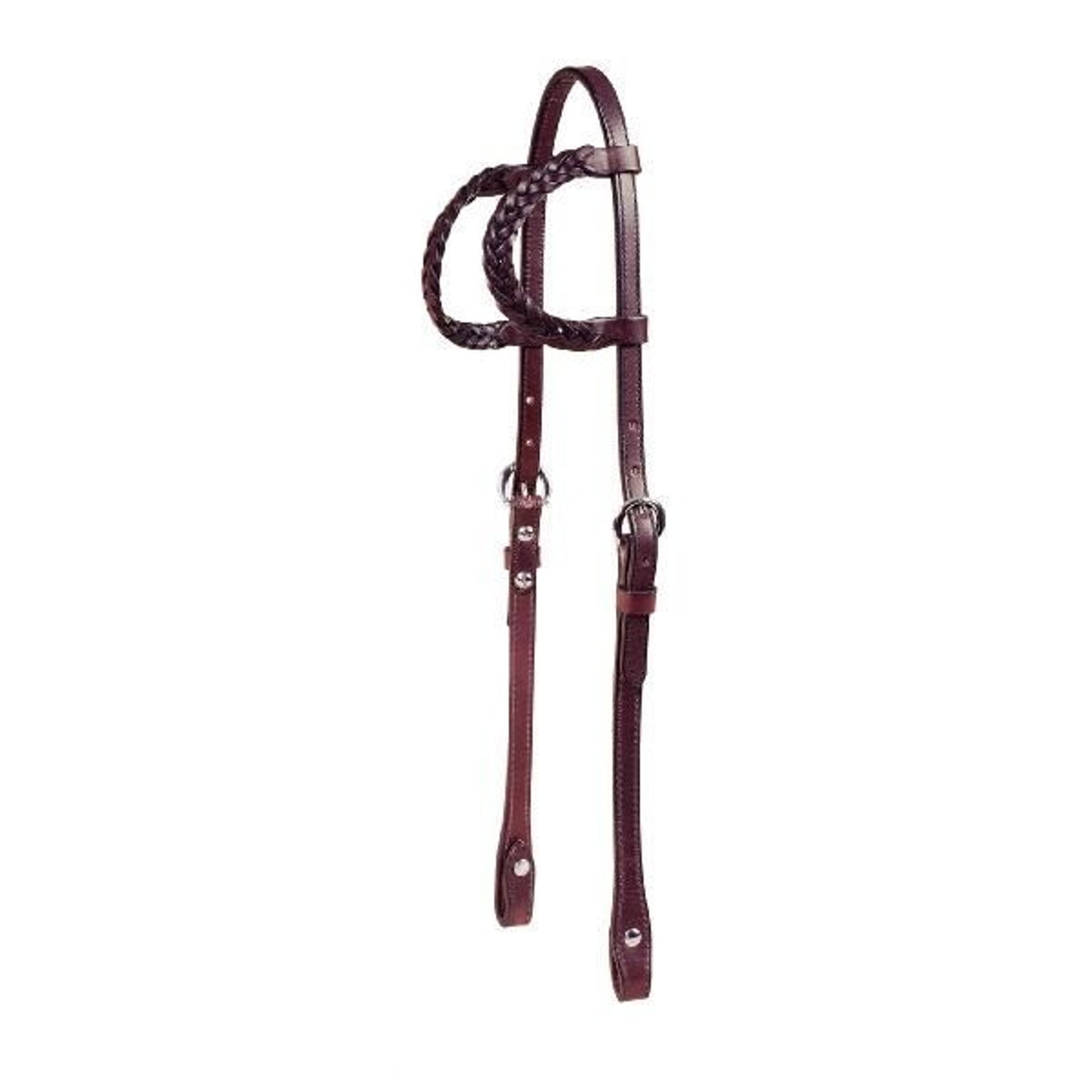 Braided Double Ear Bridle Leather Heastall Bk/Gry