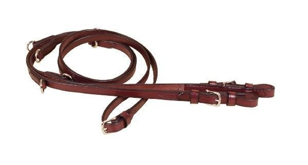Tory Lthr Center Buckle German Martingale Rein Blk
