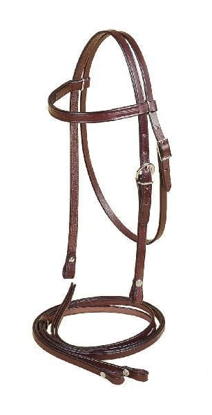 Pony Browband Headstall/Reins Filling Pony Bk/Gry