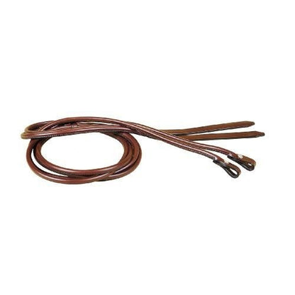 Tory Fully Rolled Reins-Chicago Screw Bit Ends Brn
