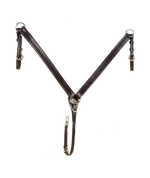 Tory Bridle Leather Breast Strap 1 1/4in Bk/Gry