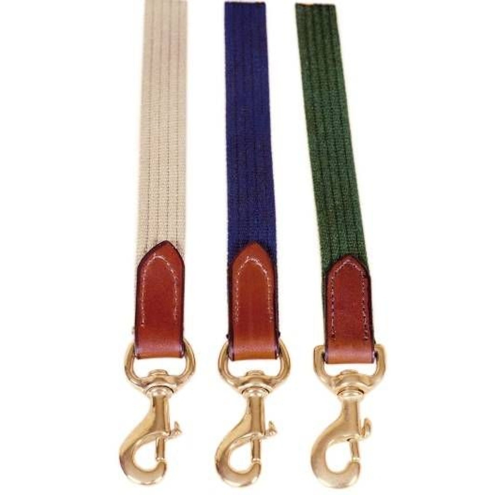 Tory 7 Cotton Web Lead With Leather Ends 7FT Bk/Gry