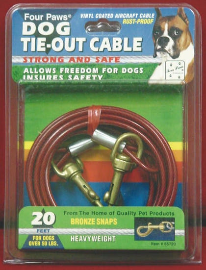 Tie Out Cable For Dogs 10 Ft Silver