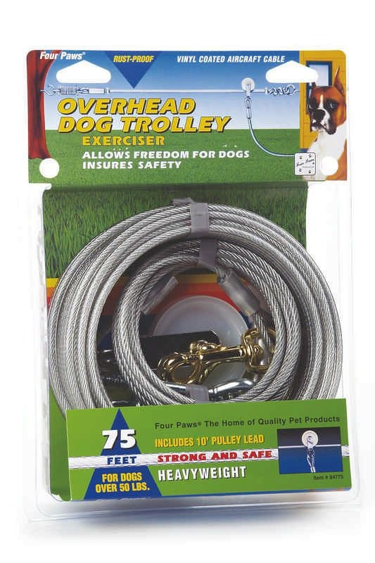 Heavyweight Trolley Dog Exerciser 100 Ft Silver