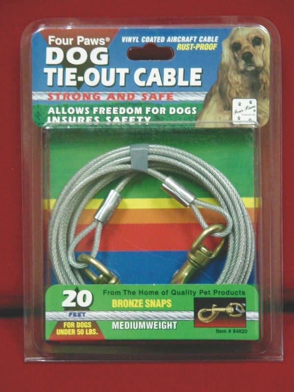 Medium Weight Tie Out Cable For Dogs 10 Ft Red