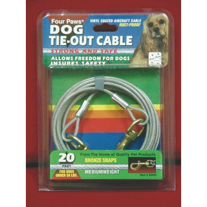 Medium Weight Tie Out Cable For Dogs 10 Ft Red