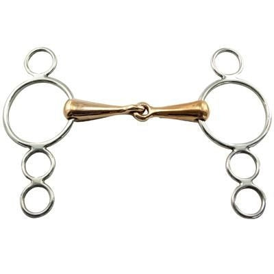 Coronet Copper Jointed 3 Ring Gag Bit 5