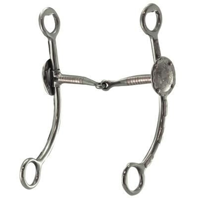 Silver Engraved Snaffle with Copper Inlay Bit 5