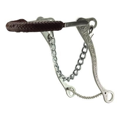 Coronet Braid Leather Nose Hackamore/Engrave Shank