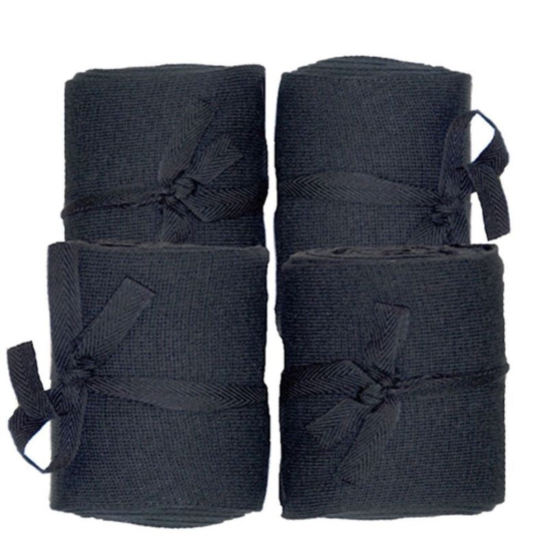 Tie Closure Knit Track Bandages Black