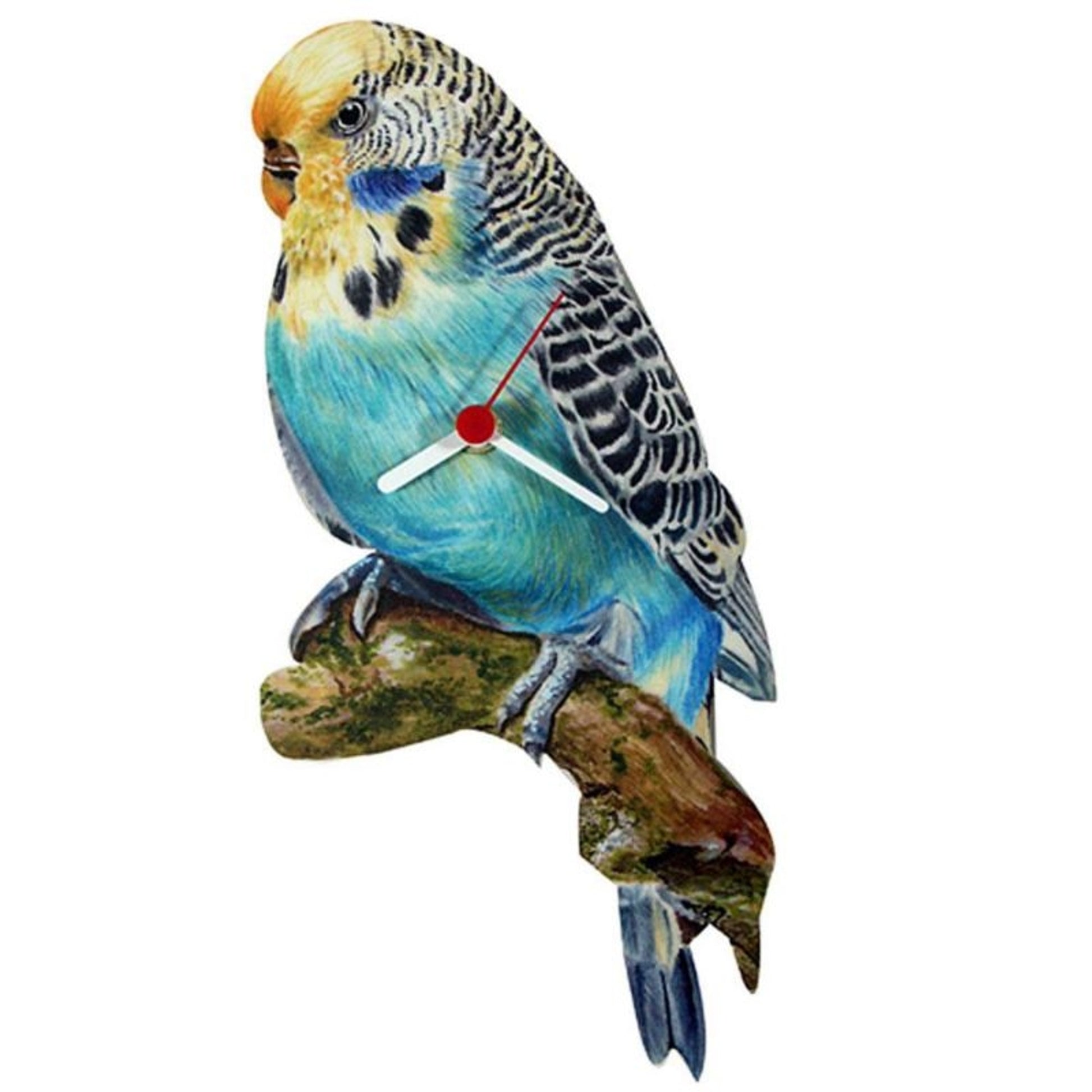 Blue Parakeet Shaped Clock