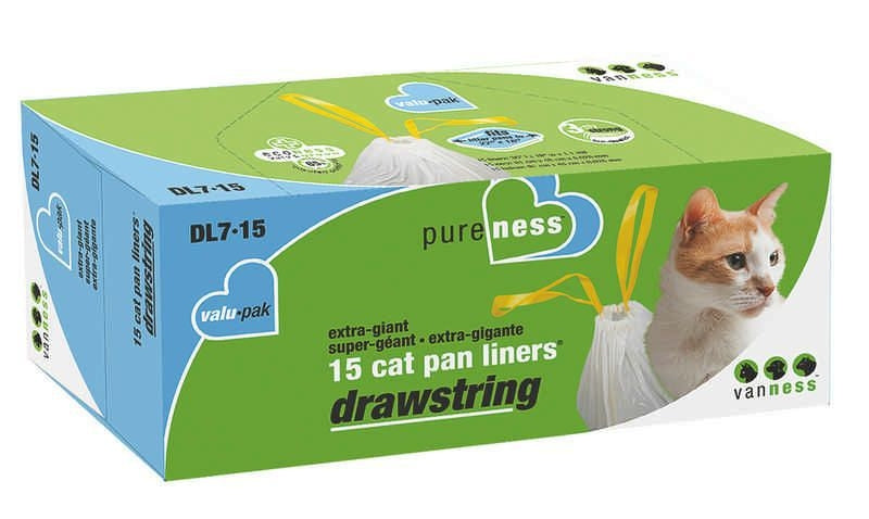 Drawstring Cat Litter Pan Liners X GNT-15Pk Ivory
