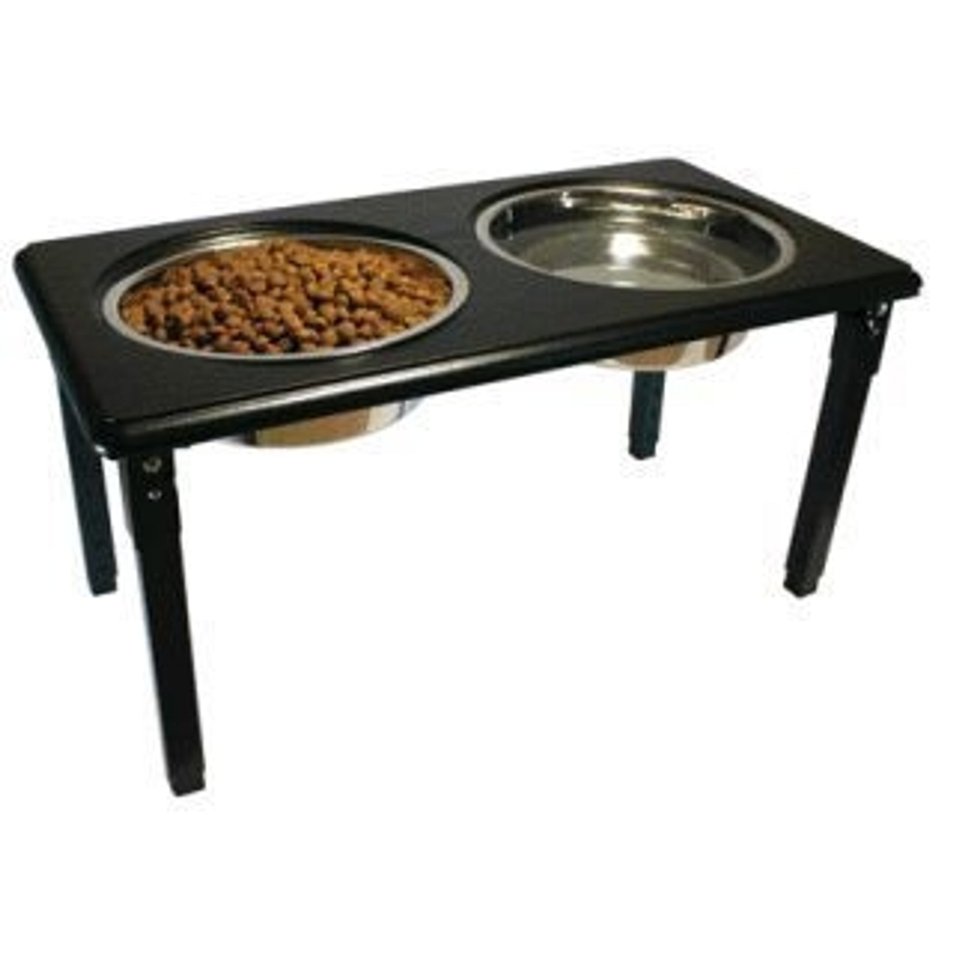 Posturepro Adj Double Diner Dish For Dogs 3 Qt Blk