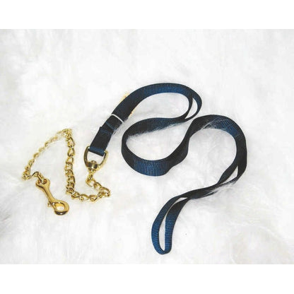 Nylon Lead With Chain For Horses 7ft Brn