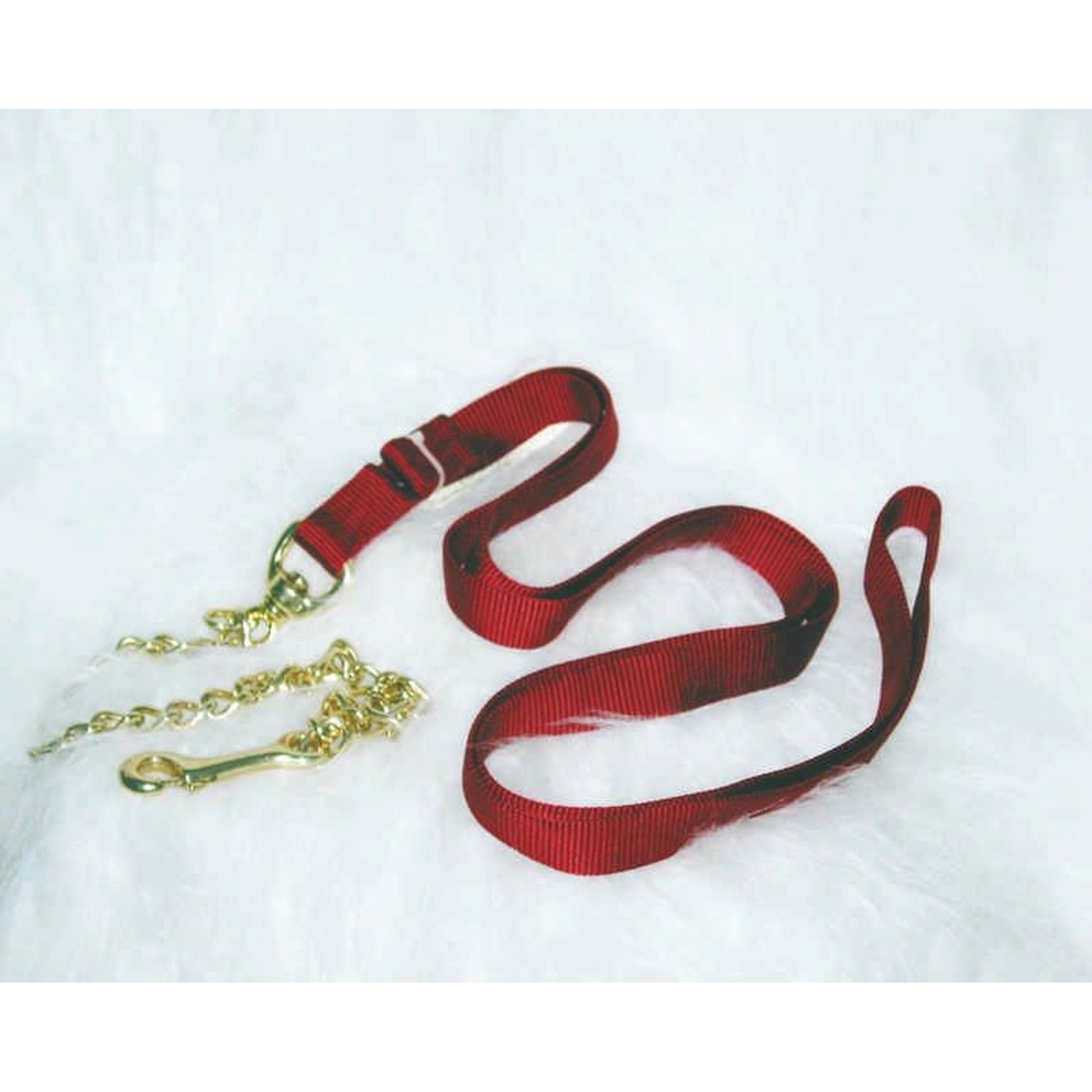 Nylon Lead With Chain For Horses 7ft Brn