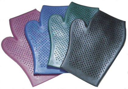 Rubber Grooming Mitt Large Royal Blue