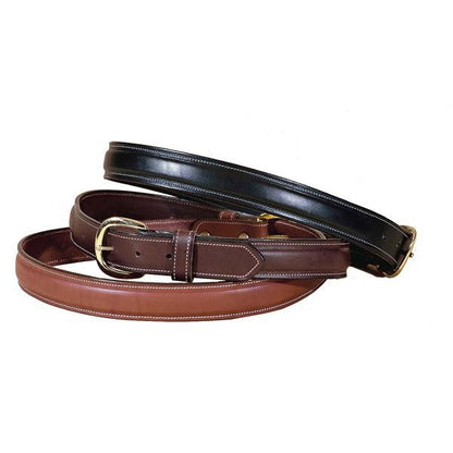 Raised Leather Belt With Solid Brass Buckle 28 Blk