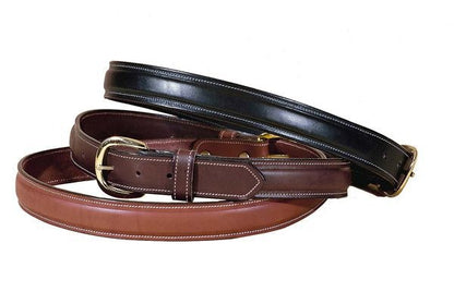 Raised Leather Belt With Solid Brass Buckle 28 Blk
