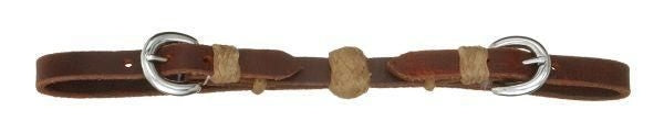 Royal King Leather Curb Strap With Rawhide Ball Brn
