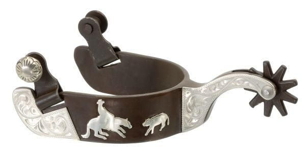 Kelly Silver Star Cutting Horse Spur Overlay Brn