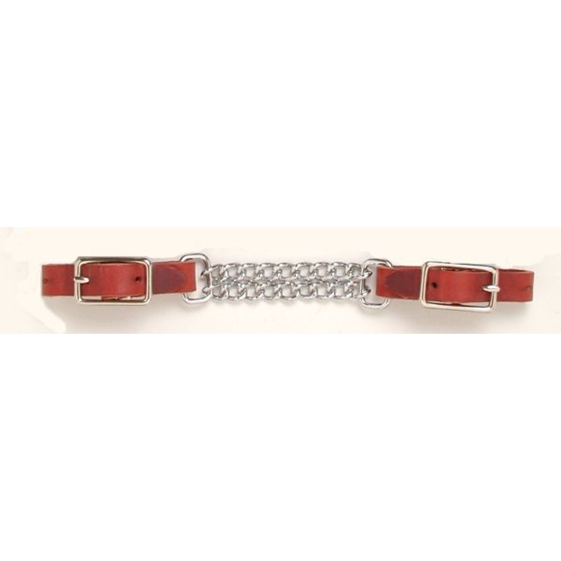 Royal King Double Chain Leather Curb Chain Brn