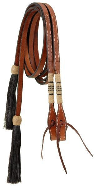 Royal King Split Reins with Rawhide and Tassels