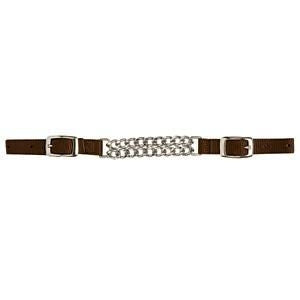 Nylon Curb Strap With Double Flat Link Chain 4.5