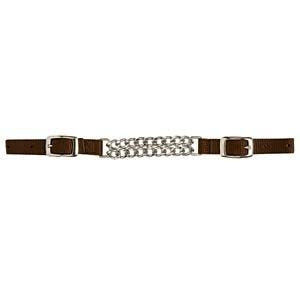 Nylon Curb Strap With Double Flat Link Chain 4.5
