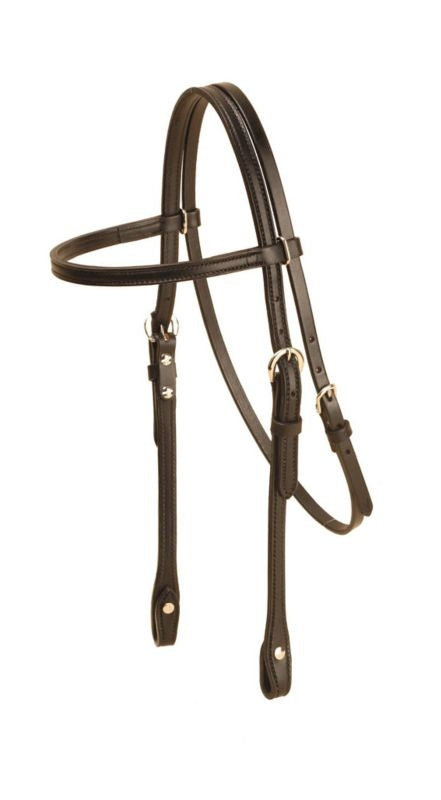 Tory Brow Band Headstall 5/8in Horse Bk/Gry