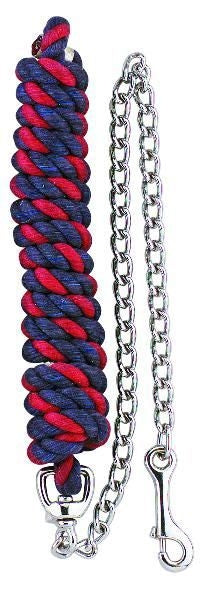 Perris Cotton Color Lead With Chain 1/2x6ft Nvy/Wht