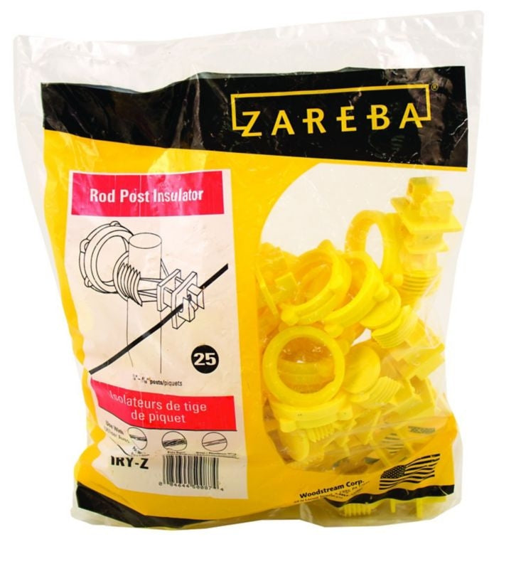 Zareba Rod Post Insulator 25 Pack Yellow