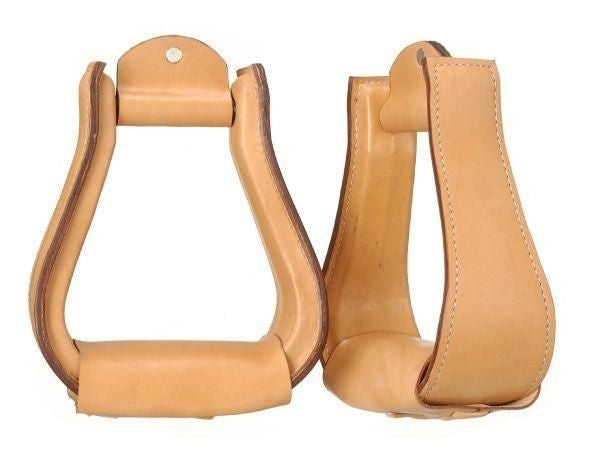 Tough1 Leather Covered Stirrups Brn