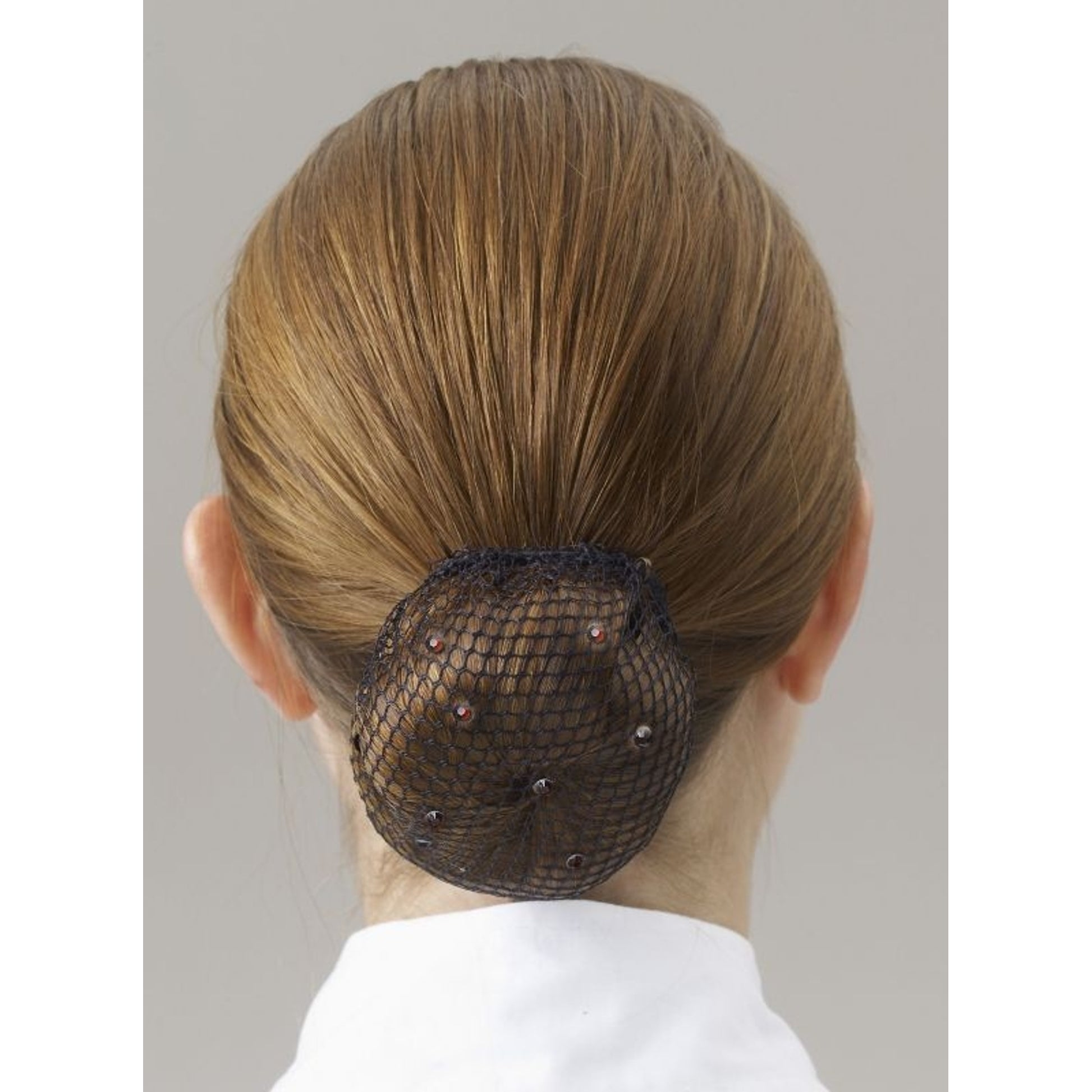 Showquest Swarovski Bun Net One Size Bk/Wh