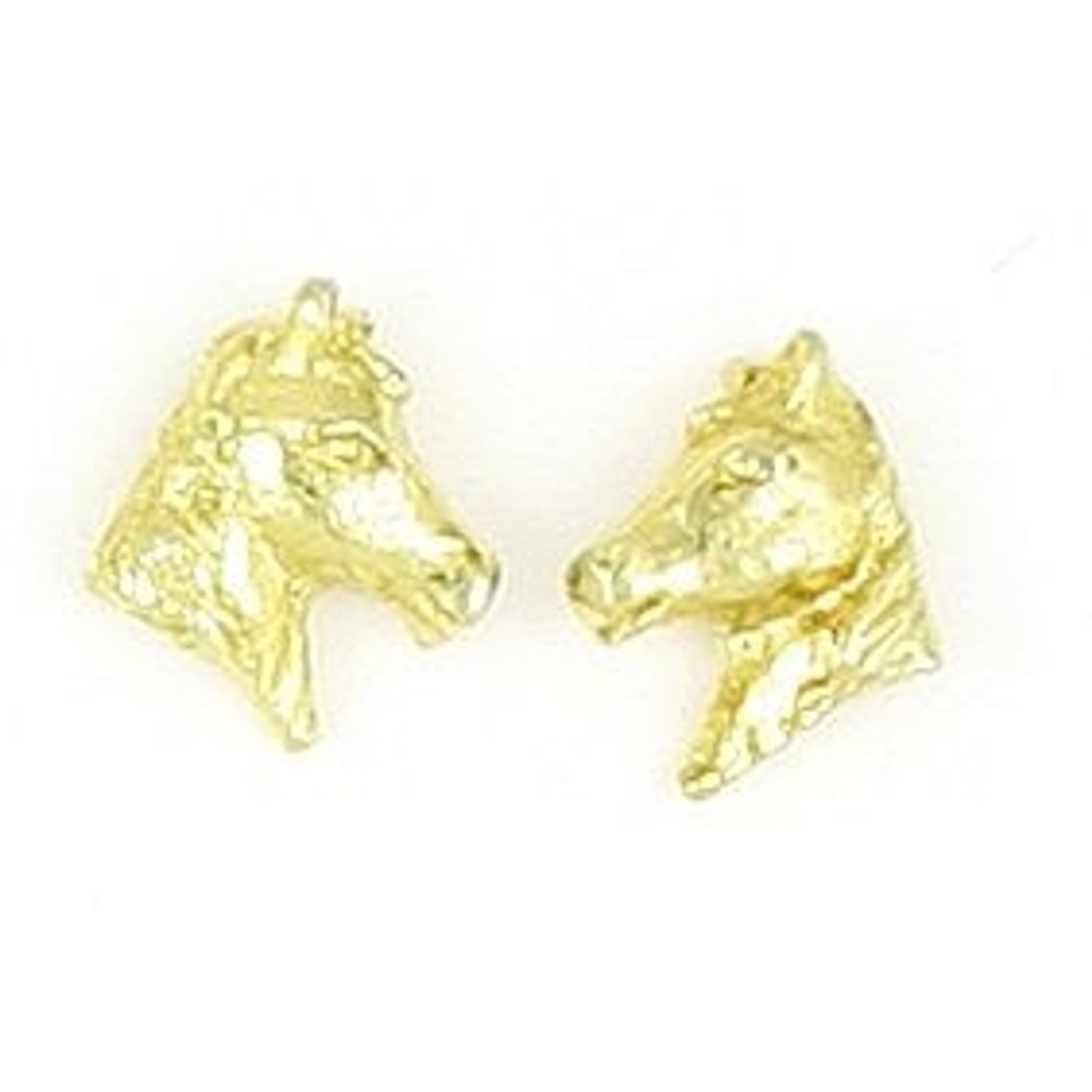 Finishing Touch 3-D Horse Head Earrings Gold