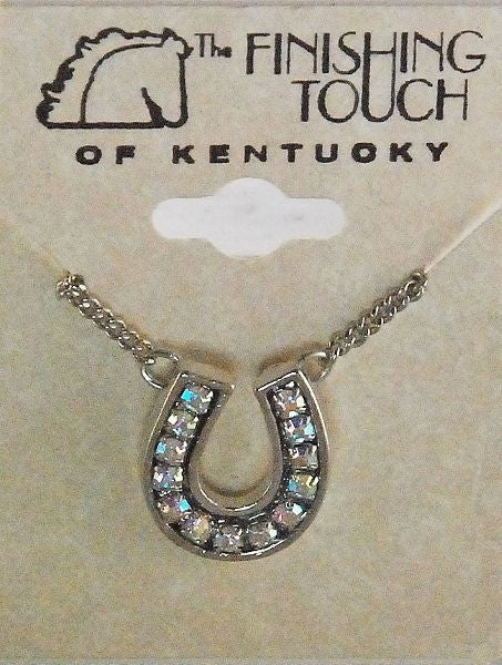 Horseshoe Necklace - Aurora Borealis Silver