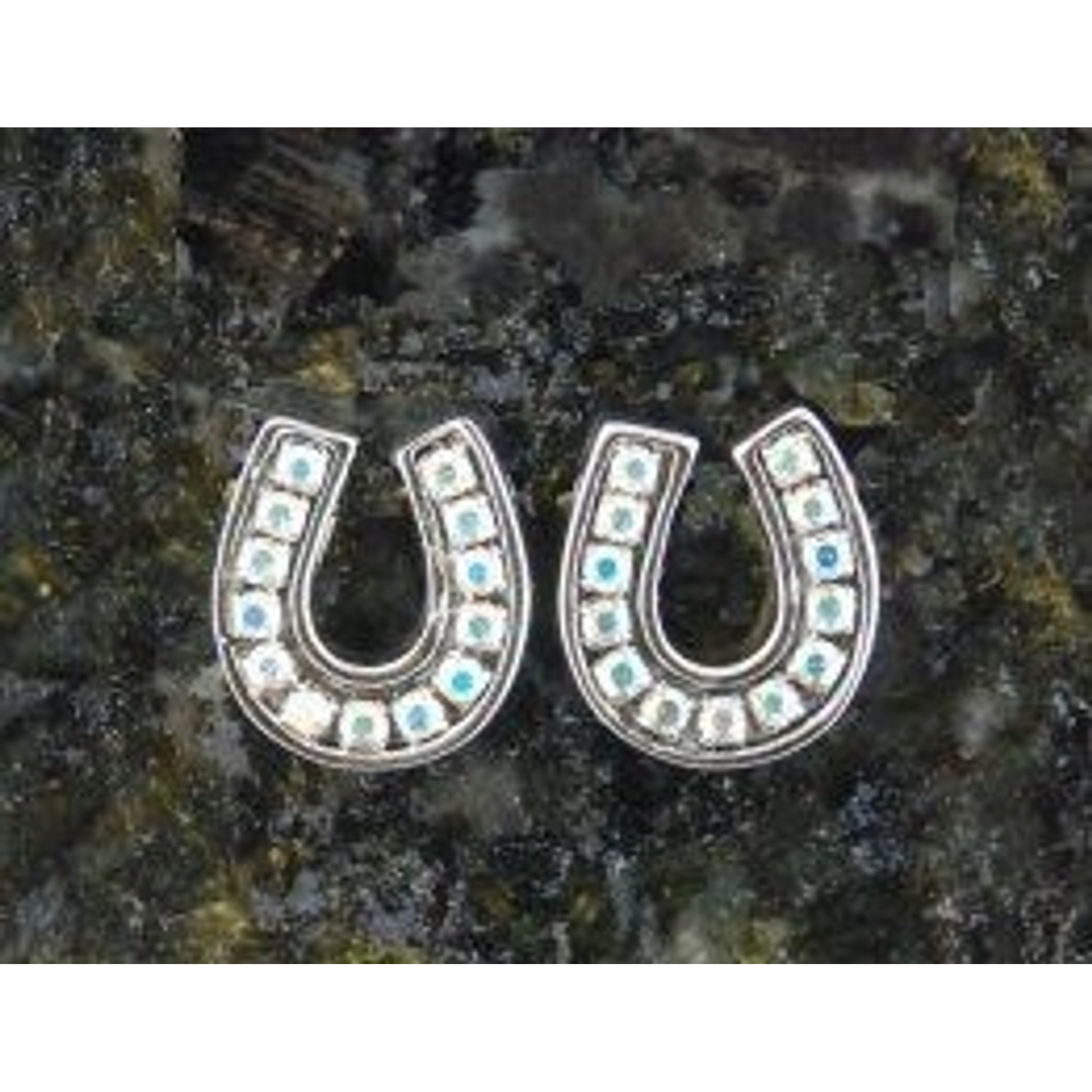 Finishing Touch Channel Horseshoe Earrings Silver