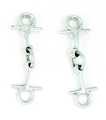 Finishing Touch Bit Earrings Small Silver Finish