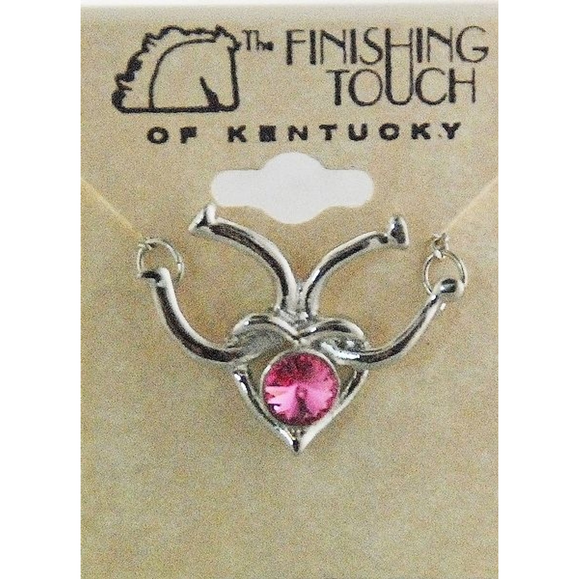 Heart With Horseshoe Necklace 18in Silver