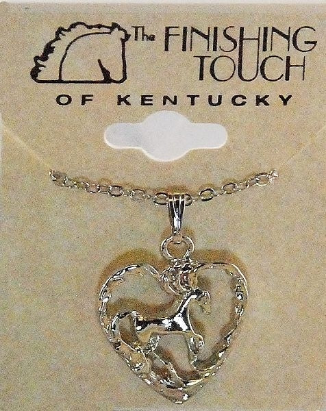 Finishing Touch Horse In Heart Pendant Silver